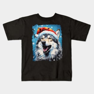 Christmas Wolf Kids T-Shirt